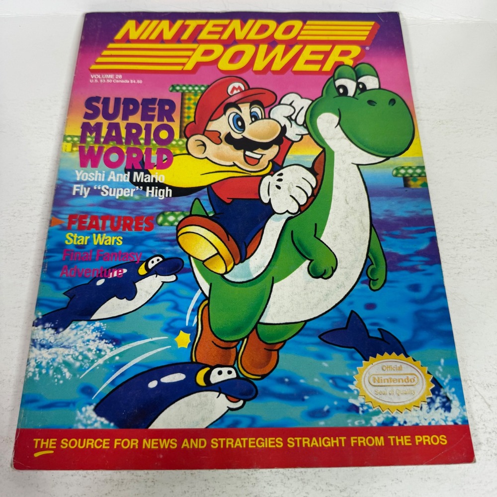 Nintendo Power Magazine Volume 28 Super Mario World Yoshi 1991 Vintage Strategy